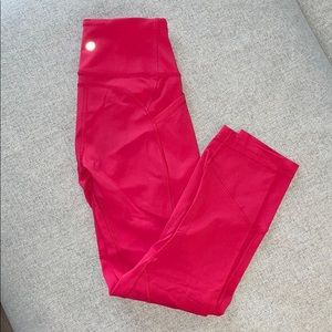 Lululemon all the right places crop in pink/red